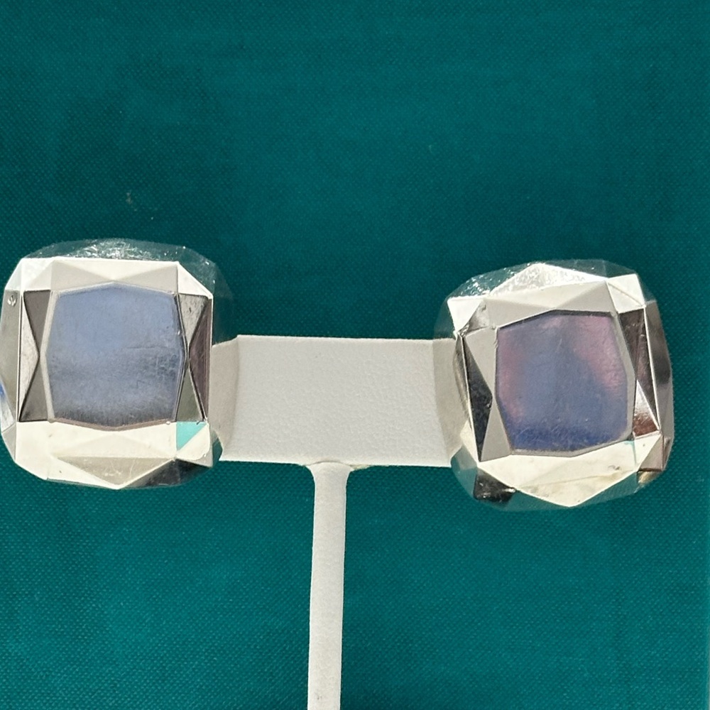 Tiffany & Co. Elsa Peretti Vintage Silver Clip On Facet Carat Earrings